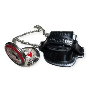 Harley-Davidson Franklin Pocket Watch Sportster Vintage Quartz Chain LeatherCase